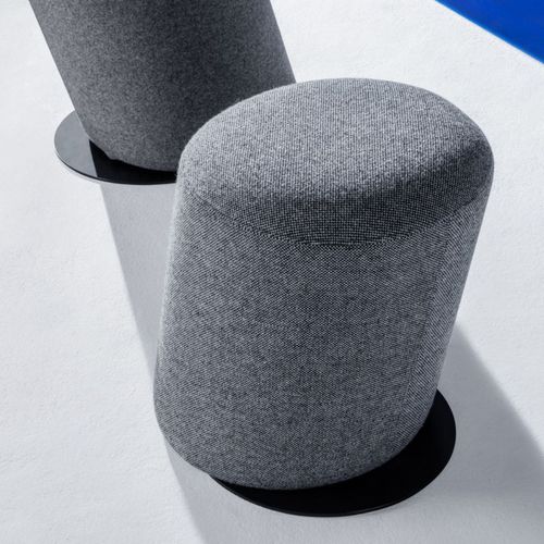 Pouf contemporaneo - SLANT : SLANTS01HA0126BL - Tom Dixon - in tessuto / tondo / grigio