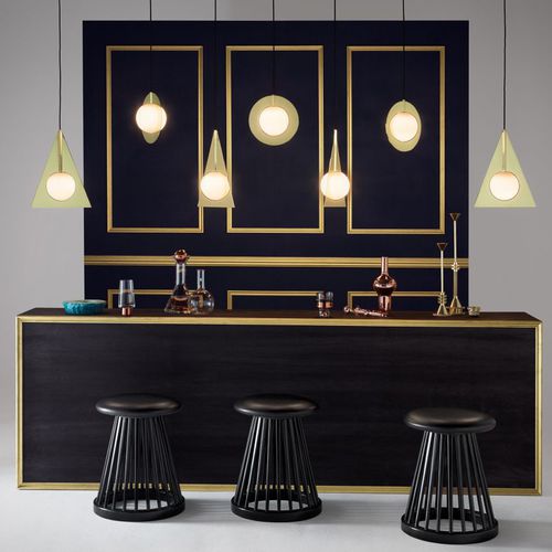 Sgabello contemporaneo - FAN : FAP01BL-AM1/FAP01BL-BM1 - Tom Dixon - in rovere / in betulla / con supporto in quercia