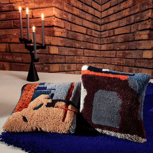 Cuscino per sedia - ABSTRACT : ABSCU01WIN/ABSCU01PIN - Tom Dixon - quadrato / multicolore / in lino
