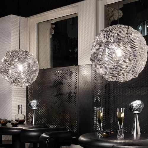 Lampada a sospensione - PUFF - Tom Dixon - in acciaio inossidabile / contemporanea / con cavo