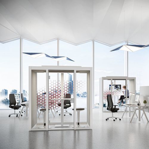 Ufficio POD con illuminazione integrata - QUIET.BOX DUO XL - König Neurath - acustico / con porta vetrata / con illuminazione LED integrata