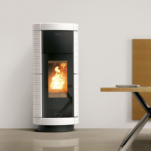 Termostufa a pellet - DORICA SUPREME MAIOLICA IDRA - THERMOROSSI - multicombustibile / a pavimento / contemporanea