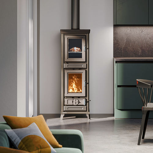 Stufa a legna - Agnese EVO Easy - THERMOROSSI - a pavimento / contemporanea / in ghisa