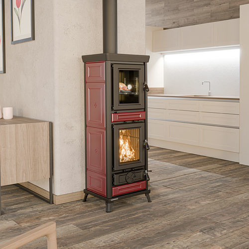Stufa a legna - Agnese EVO Maiolica - THERMOROSSI - 0 - 5 kW / 5 kW...10 kW / a pavimento