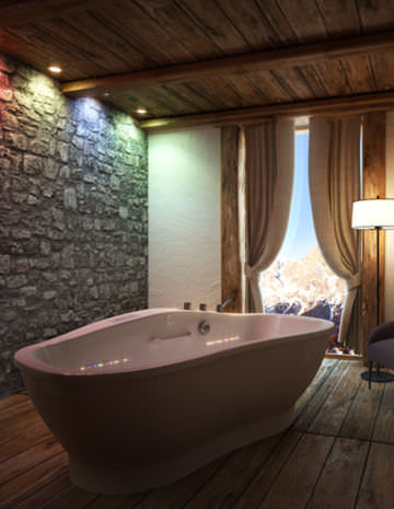 Vasca da bagno ovale - MOUNTAIN - Hofer Group GmbH - da appoggio / ad uso professionale / in legno