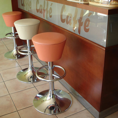 Sgabello da bar contemporaneo - COMBI - KODRETA furniture, s.r.o. - in pelle / in tessuto / con supporto in metallo