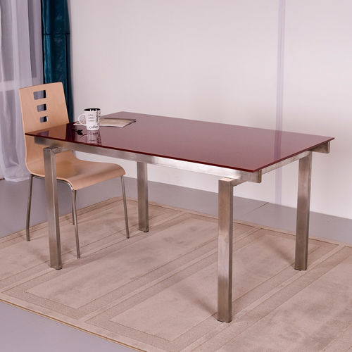 Tavolo da pranzo contemporaneo - ORLANDO - KODRETA furniture, s.r.o. - in metallo / in acciaio inossidabile spazzolato / in wengé