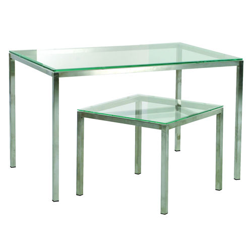 Tavolo da pranzo contemporaneo - AMMON  - KODRETA furniture, s.r.o. - in legno / in vetro / con supporto in acciaio inossidabile