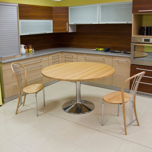 Tavolo da pranzo contemporaneo - MARINO - KODRETA furniture, s.r.o. - in legno / con supporto in metallo / rotondo