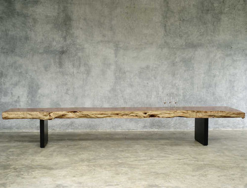 Panca contemporanea - LONG LOW - JÉRÔME-ABEL SEGUIN - in legno / in ferro / senza schienale