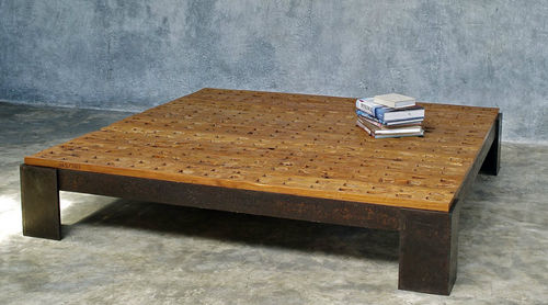 Tavolino basso contemporaneo - JÉRÔME-ABEL SEGUIN - in legno / quadrato / per uso residenziale
