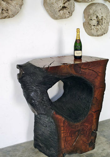 Tavolo d'appoggio contemporaneo - SMALL - JÉRÔME-ABEL SEGUIN - in legno fossilizzato / rettangolare / per uso residenziale