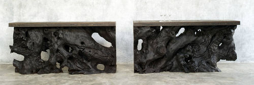 Consolle contemporanea - PAIR - JÉRÔME-ABEL SEGUIN - in mogano / rettangolare / per uso residenziale