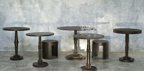 Tavolino design industriale - JÉRÔME-ABEL SEGUIN - in metallo / rotondo / per uso residenziale