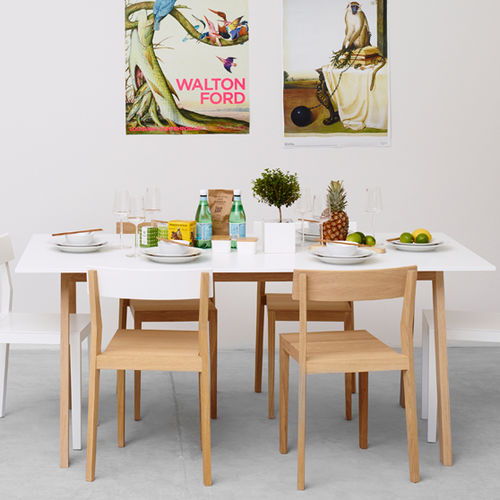 Tavolo da pranzo contemporaneo - ANGLE - A 2 designers - in MDF / in legno dipinto / in laminato
