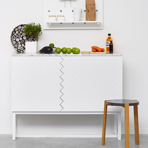 Credenza contemporanea - STORY - A 2 designers - in rovere / in MDF laccato / in marmo