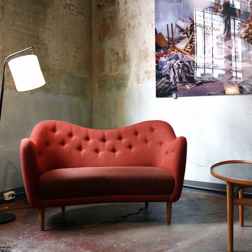 Divano design scandinavo - 46 - House of Finn Juhl – Onecollection - in tessuto / rosso / in teak
