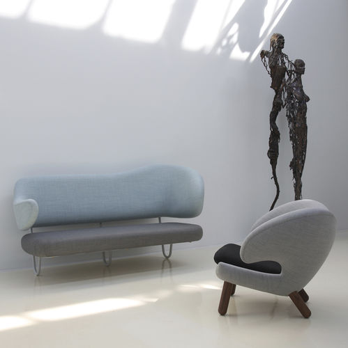 Divano design scandinavo - WALL - House of Finn Juhl – Onecollection - in tessuto / multicolore / con supporto in acciaio laccato