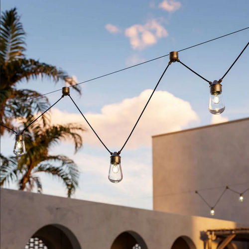 Illuminazione su cavi LED - DROP  - Torremato - rotonda / in ottone / in vetro