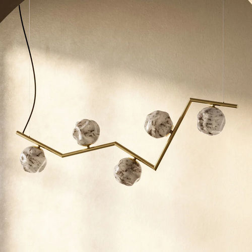 Lampada a sospensione - STONE - Torremato - in ottone / in vetro di Murano / contemporanea
