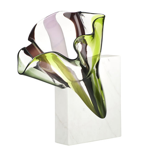 Vaso design originale - SIMBIOSI - Venini - in vetro soffiato / in marmo