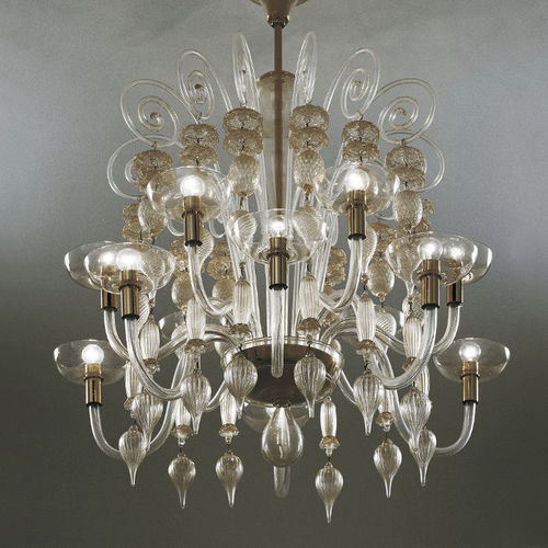 Lampadario classico - 99.37 - Venini - in vetro / in vetro soffiato / in metallo