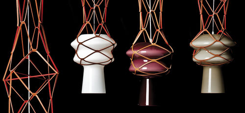 Lampada a sospensione - STELLE FILANTI - Venini - in vetro / in vetro soffiato / in pelle
