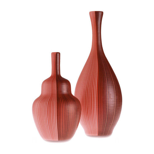 Vaso contemporaneo - TESSUTI BATTUTI - Venini - in vetro / in vetro soffiato / rosso