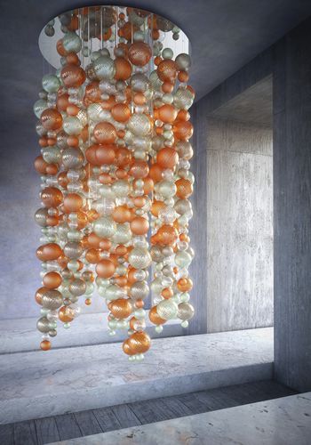 Lampadario design originale - BALLOTON - Venini - in vetro / in metallo / LED