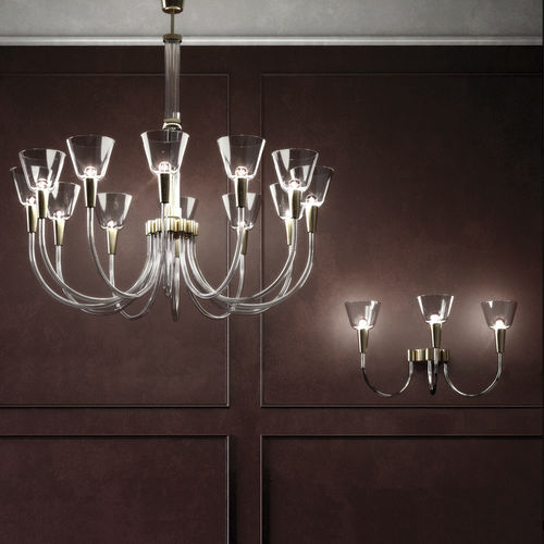 Lampadario contemporaneo - SOFFIATI 1935 - Venini - in cristallo / in metallo / alogeno