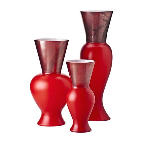 Vaso contemporaneo - RE REGINA PRINCIPE - Venini - in vetro soffiato / fatto a mano / rosso