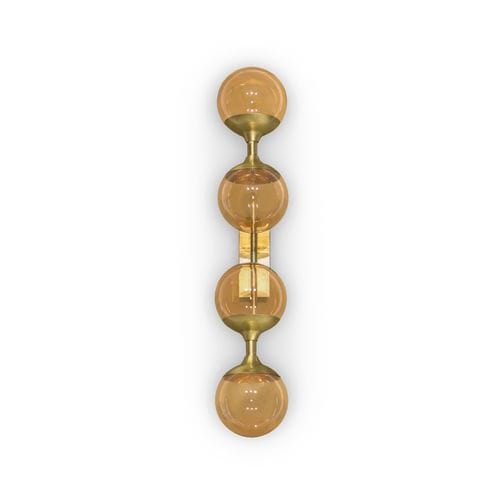 Applique contemporanea - SYRAD - BRABBU DESIGN FORCES - da interno / in ottone spazzolato / in vetro