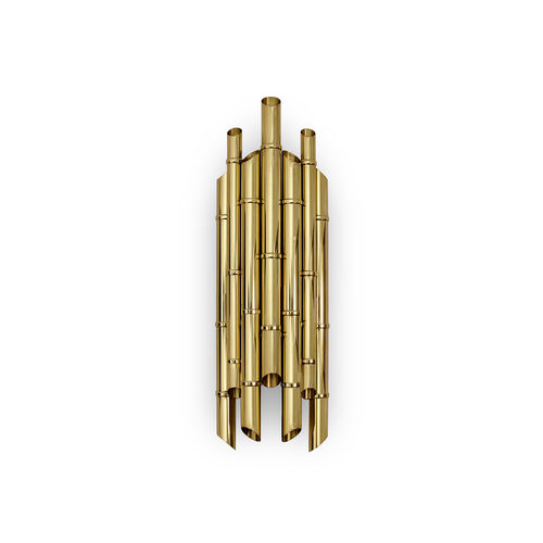Applique contemporanea - SAKI - BRABBU DESIGN FORCES - da interno / in ottone placcato oro / cilindrica