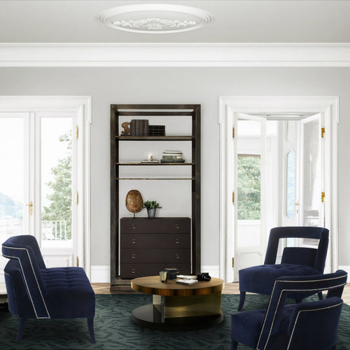 Chauffeuse contemporanea - NAJ  - BRABBU DESIGN FORCES - in velluto / blu / colore personalizzabile