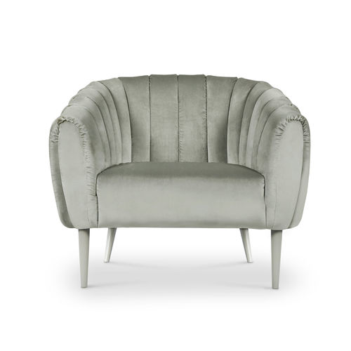Poltrona contemporanea - OREAS - BRABBU DESIGN FORCES - in velluto / beige / colore personalizzabile