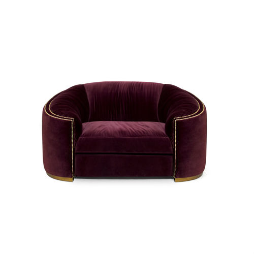Poltrona contemporanea - WALES - BRABBU DESIGN FORCES - in velluto / colore personalizzabile / con supporto in ottone