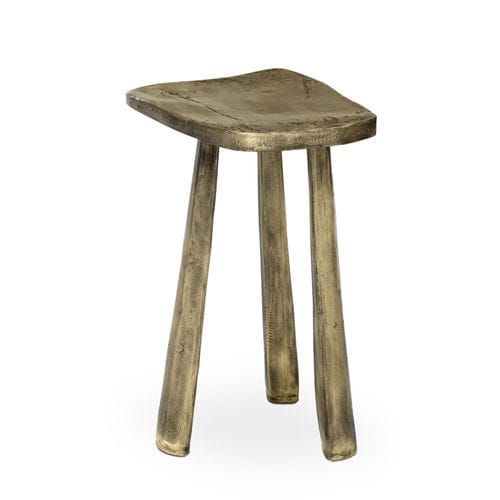 Sgabello contemporaneo - DOLMEN - BRABBU DESIGN FORCES - in metallo / con supporto in ottone / con 3 piedi