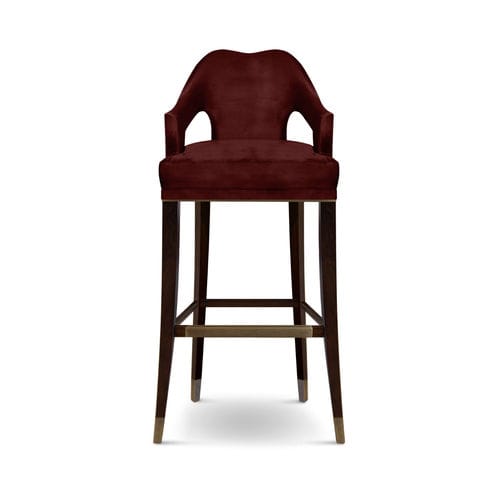 Sedia alta classica - N&ordm;20 - BRABBU DESIGN FORCES - da interno / in velluto / con supporto in frassino