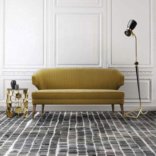 Tavolo d'appoggio contemporaneo - MANUKA  - BRABBU DESIGN FORCES - in vetro / con supporto in ottone / rotondo