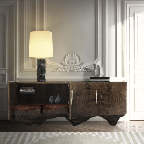 Credenza contemporanea - HUANG - BRABBU DESIGN FORCES - in noce / impiallacciata in legno / su misura