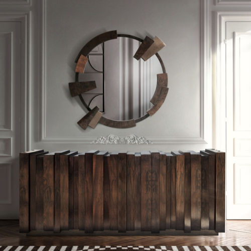 Specchio da bagno a muro - KAAMOS - BRABBU DESIGN FORCES - contemporaneo / rotondo / in ottone
