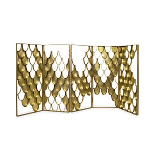 Paravento contemporaneo - KOI - BRABBU DESIGN FORCES - in ottone spazzolato / su misura