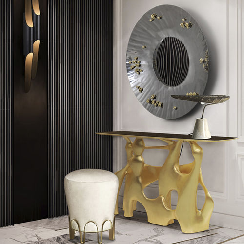 Specchio a muro - SAYA - BRABBU DESIGN FORCES - contemporaneo / rotondo / in acciaio inossidabile lucido