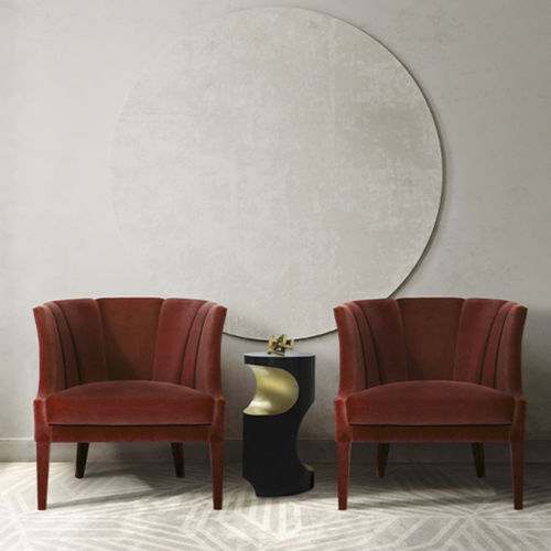 Poltrona classica - BEGONIA - BRABBU DESIGN FORCES - in velluto / grigia / marrone