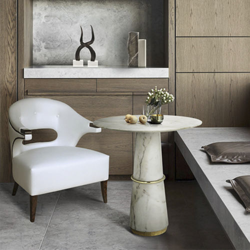 Poltrona classica - NANOOK  - BRABBU DESIGN FORCES - in ecopelle / in noce / bianca