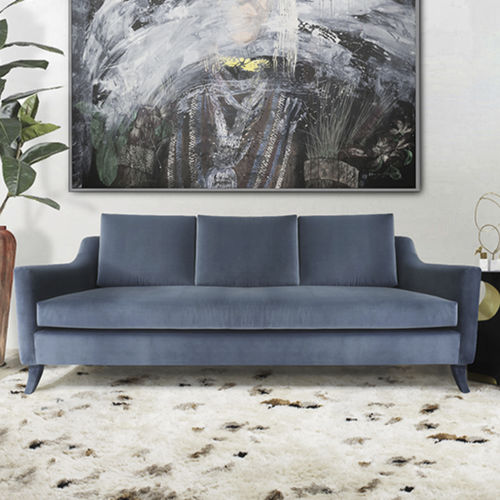 Divano contemporaneo - COMO - BRABBU DESIGN FORCES - in velluto / con braccioli / su misura