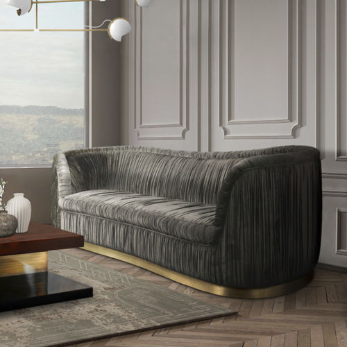 Divano contemporaneo - DAKOTA - BRABBU DESIGN FORCES - in velluto / con braccioli / su misura