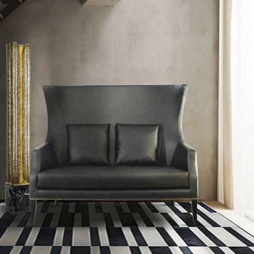Divano classico - DUKONO  - BRABBU DESIGN FORCES - in ecopelle / con braccioli / con schienale alto