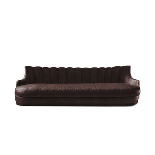 Divano contemporaneo - PLUM - BRABBU DESIGN FORCES - in pelle / con braccioli / marrone