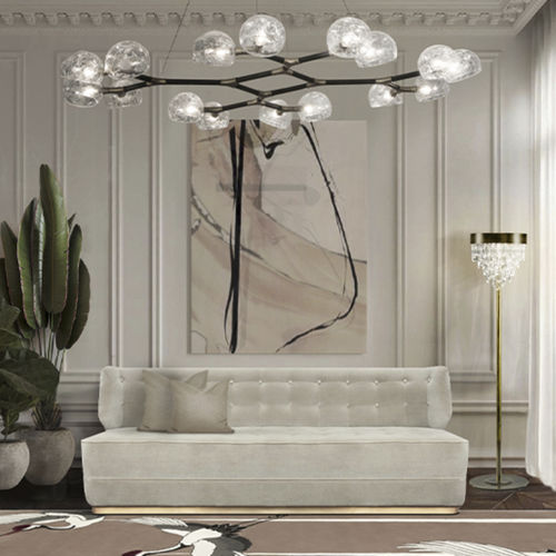 Divano contemporaneo - GEORGE - BRABBU DESIGN FORCES - in velluto / in cotone / senza braccioli